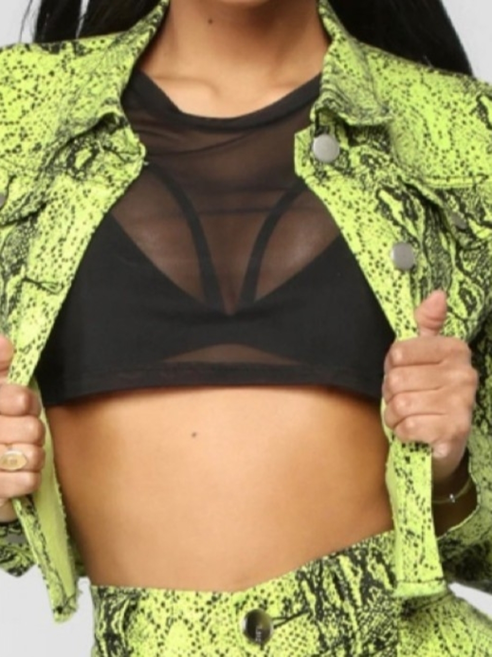 'Radioactive Beauty' Neon Yellow Snake Print Jacket With Matching Pants